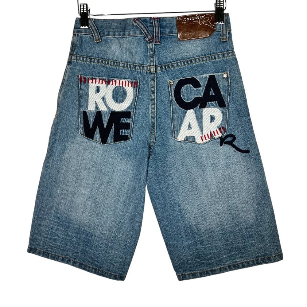 VTG Roca Wear Boys Blue Denim Hip Hop Straight Leg Authentic Jean Shorts Size 10 - Picture 3 of 13